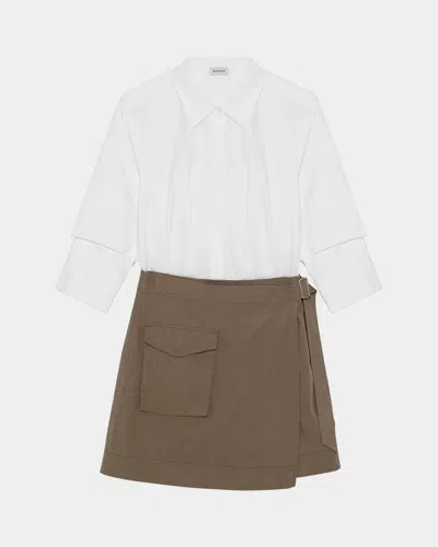 Simkhai Fraser Long-sleeve Mini Skirt In White