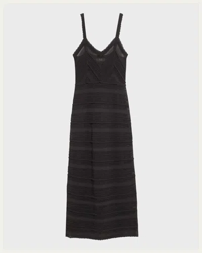 Zimmermann Lucky Sleeveless Lace Knit Dress In Black