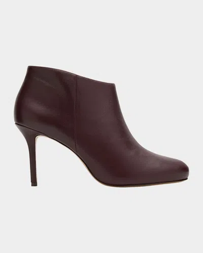 Alexandre Birman Prim Leather Booties In Brown