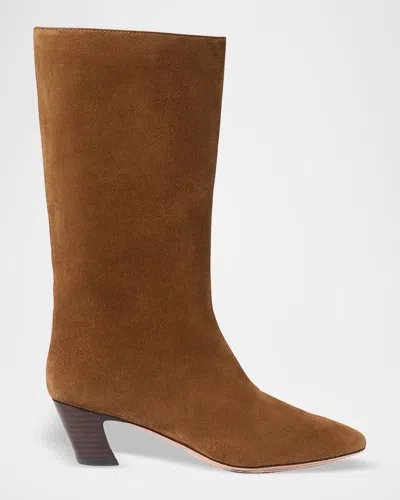 Loeffler Randall Cleo Suede Mid Boots In Brown