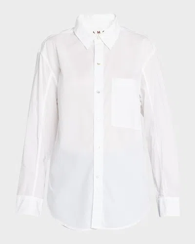 Amo Denim Ruth Oversized Button-front Shirt In White