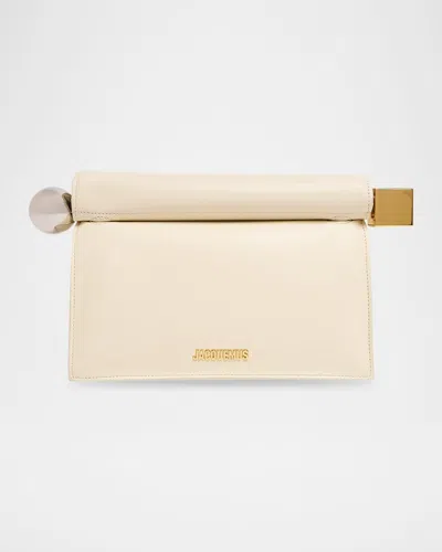 Jacquemus La Pochette Rond Clutch Bag In White