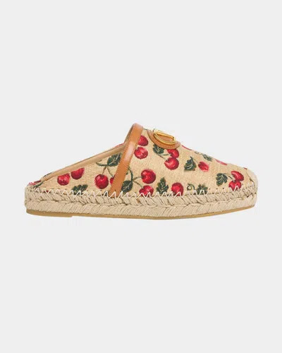 Valentino Vlogo Cherry Espadrile Mules In Multi