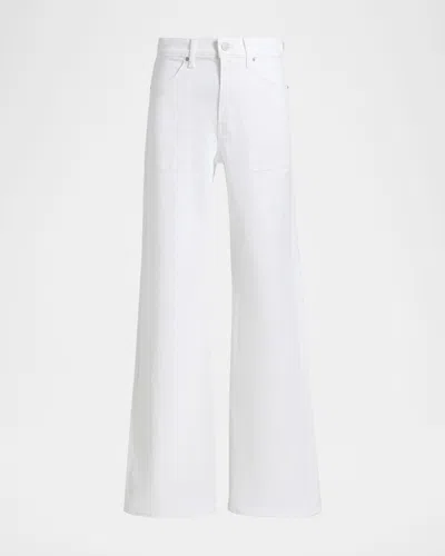 Veronica Beard Crosbie High-rise Wide-leg Jeans In White