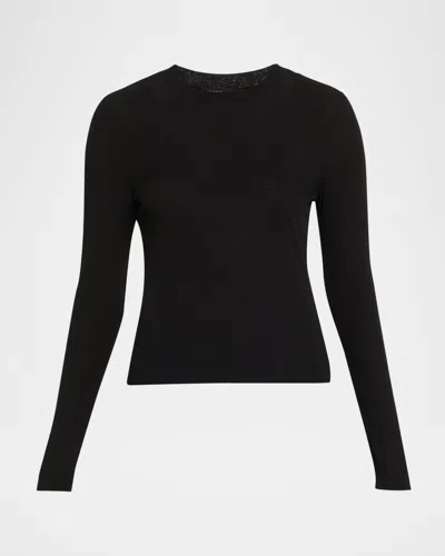 Veronica Beard Neita Layered Long-sleeve Knit Top In Black