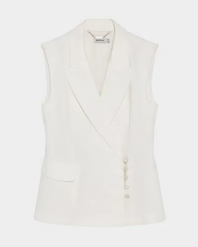 Simkhai Valarie Crossover-front Blazer Vest In White