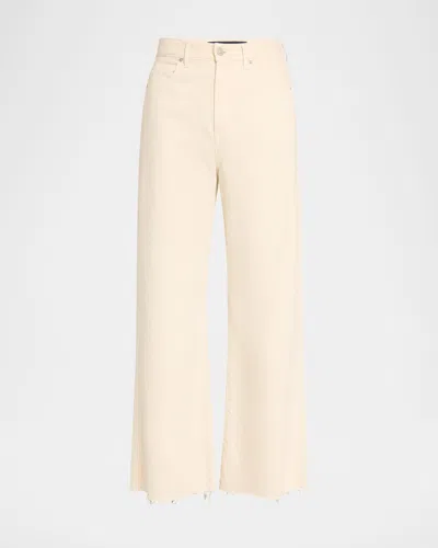 Veronica Beard Taylor Cropped High-rise Wide Jeans In Sand