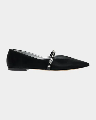 Alexander Mcqueen Embellished Ballet Flats In Black