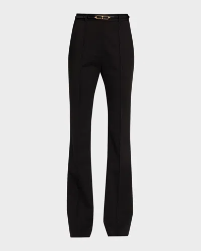 Veronica Beard Gracie Belted Flare Pants In Black