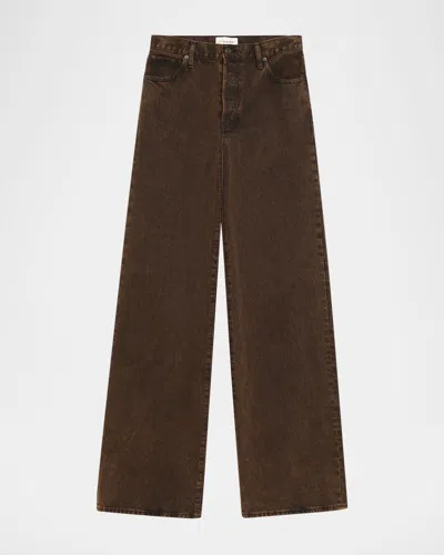 Frame The Collegiate Wide-leg Jeans In Brown