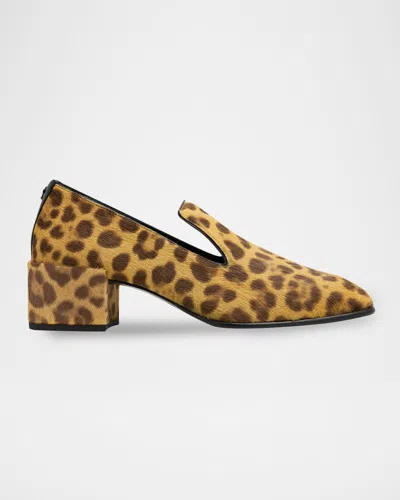 Jimmy Choo Eliot Slipper 45 Leopard-print Calf Hair Pumps In Animal Print