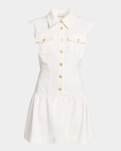 Ramy Brook Sofi Drop-waist Mini Dress In White