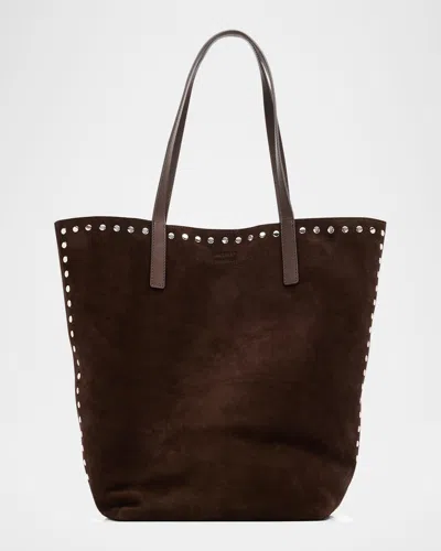 Loeffler Randall Walker Studded Suede Tote Bag In Silver