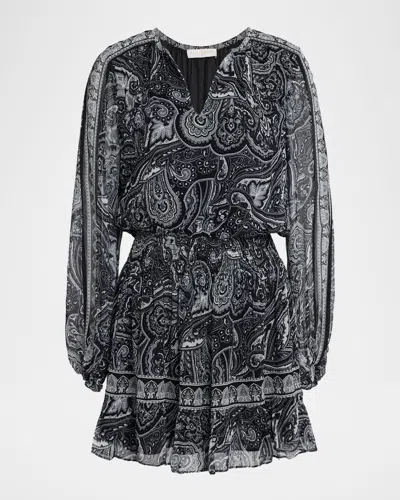 Ramy Brook Maricela Paisley Long Sleeve Minidress In Multi