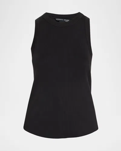 Veronica Beard Jordyn Rib-knit Tank Top In Black