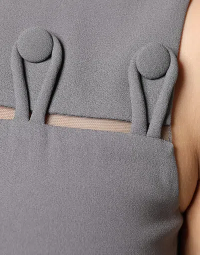 Pre-owned Emporio Armani Gray Round Neck Sleeveless A-line Mini Women's Dress ()