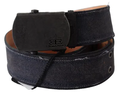Ermanno Scervino Blue Leather Ratchet Buckle Belt In Blue
