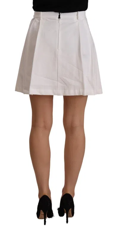 Ermanno Scervino White High Waist A-line Mini Cotton Women's Skirt In White