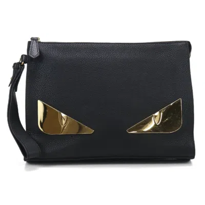 Pre-owned Fendi Black Leather Clutch Bag ()
