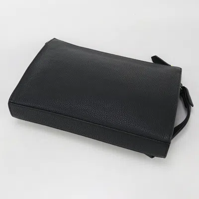 Pre-owned Fendi Black Leather Clutch Bag ()