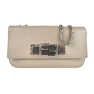 Pre-owned Fendi Grayish Leather Shoulder Bag ()