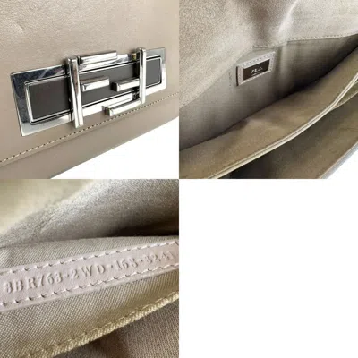 Pre-owned Fendi Grayish Leather Shoulder Bag ()