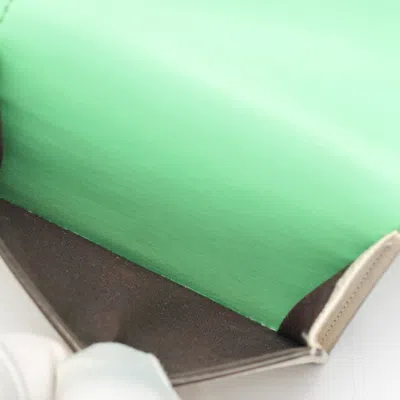 Pre-owned Fendi Light Beige Light Green Leather Wallet (tri-fold) ()