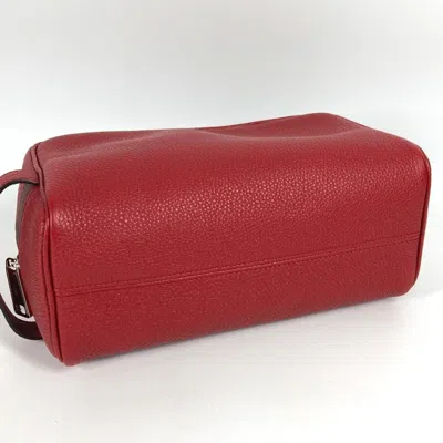 Pre-owned Fendi Red Color Leather Clutch Bag ()