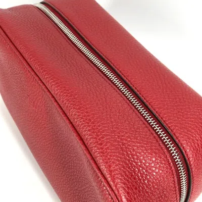 Pre-owned Fendi Red Color Leather Clutch Bag ()