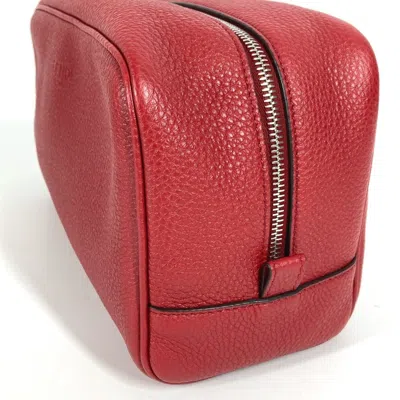 Pre-owned Fendi Red Color Leather Clutch Bag ()