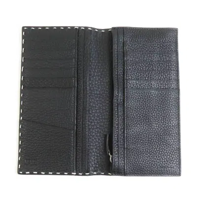 Pre-owned Fendi Silver Leather Long Wallet (bi-fold) ()