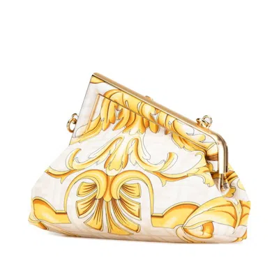 Pre-owned Fendi White Yellow Pvc Leather Shoulder Bag ()