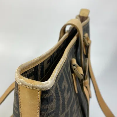 Pre-owned Fendi Zucca Brown Zucca Shoulder Bag Tote Bag ()
