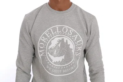 Frankie Morello Cotton Crewneck Pullover Sweater In Gray