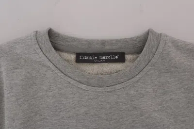 Frankie Morello Cotton Crewneck Pullover Sweater In Gray