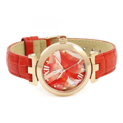 Gc Orange Leather Dress Women's Watch In Orange