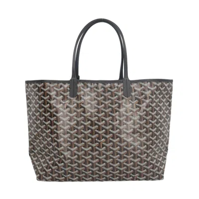 Pre-owned Goyard Black Brown Pvc Coated Canvas Tote Bag () In Multi