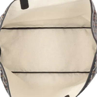 Pre-owned Goyard Black Brown Pvc Coated Canvas Tote Bag () In Multi