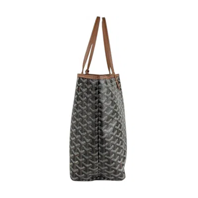 Pre-owned Goyard Black Brown White Pvc Leather Tote Bag () In Multi