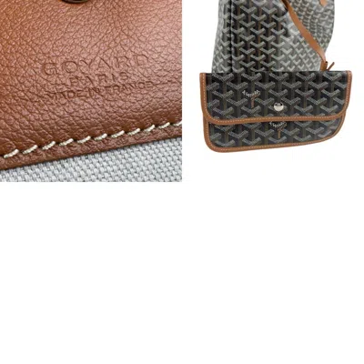 Pre-owned Goyard Black Brown White Pvc Leather Tote Bag () In Multi