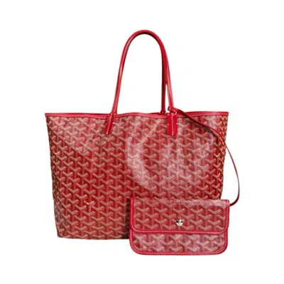 Pre-owned Goyard Red Color Pvc Coated Canvas Tote Bag ()