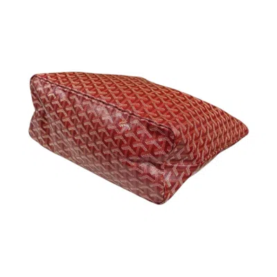 Pre-owned Goyard Red Color Pvc Coated Canvas Tote Bag ()