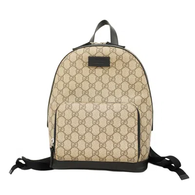 Pre-owned Gucci Beige Black Pvc Backpack () In Multi