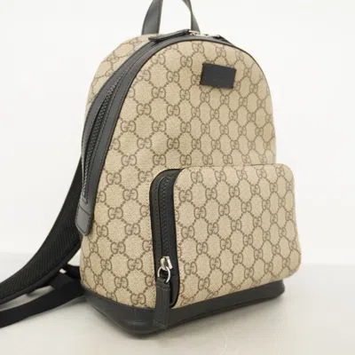 Pre-owned Gucci Beige Black Pvc Backpack () In Multi