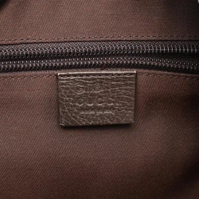 Pre-owned Gucci Beige Brown Canvas Leather Backpack () In Multi