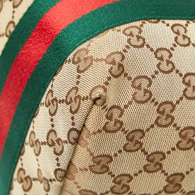 Pre-owned Gucci Beige Brown Canvas Shoulder Bag Tote Bag () In Multi