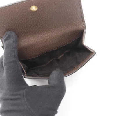 Pre-owned Gucci Beige Brown Leather Coated Canvas Wallet (bi-fold) () In Multi