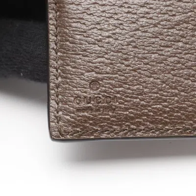 Pre-owned Gucci Beige Brown Leather Coated Canvas Wallet (bi-fold) () In Multi