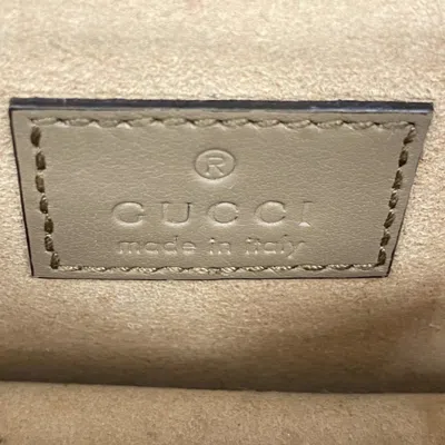 Pre-owned Gucci Beige Brown Pvc Chain/shoulder Wallet () In Multi