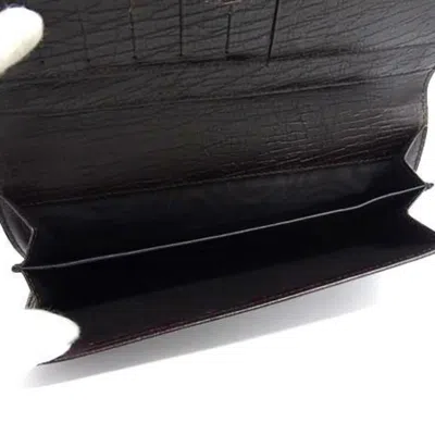 Pre-owned Gucci Beige Brown Pvc Leather Long Wallet (bi-fold) () In Multi